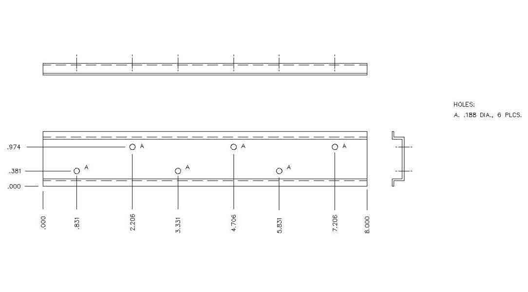 Mounting Rail 8.0 in. (203.2 mm)